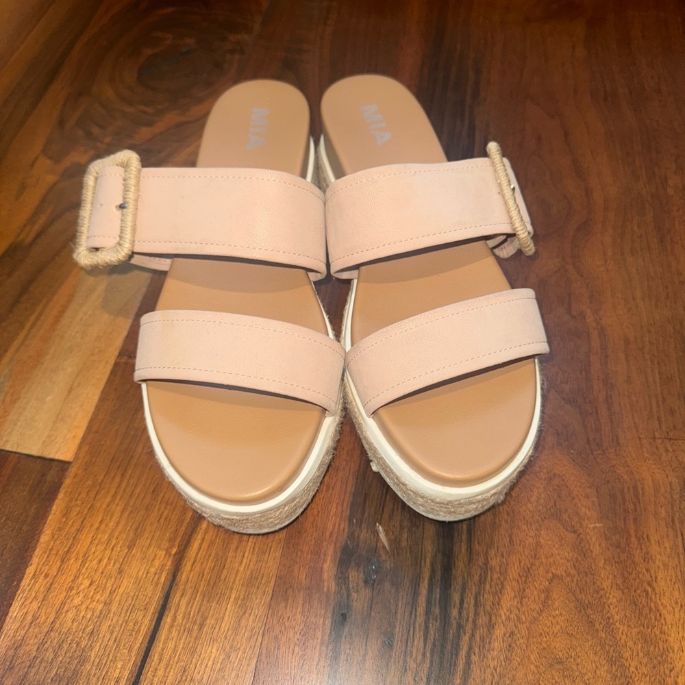 MIA Pink Platform Sandals with Chunky Sole